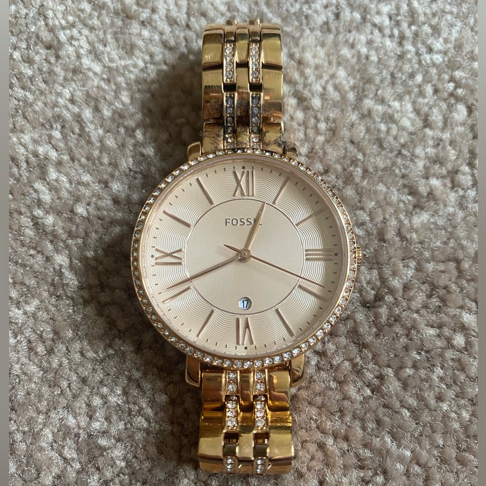 Jaqueline FOSSIL watch Gold toned